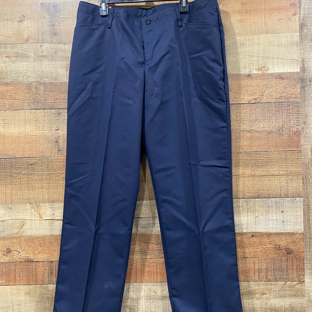 New Red Kap Ladies Heavy Duty Flat Front Navy Work Pants Size 20 (Inseam 31”)